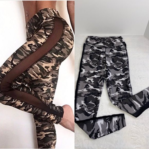 ABS2B Ladies Camo Mesh Side Leggings Size Small - Picture 1 of 9